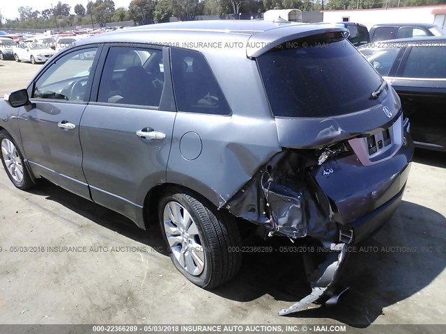 5J8TB2H27BA000844 - 2011 ACURA RDX GRAY photo 3