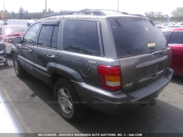 1J4GW68N9XC689748 - 1999 JEEP GRAND CHEROKEE LIMITED GRAY photo 3