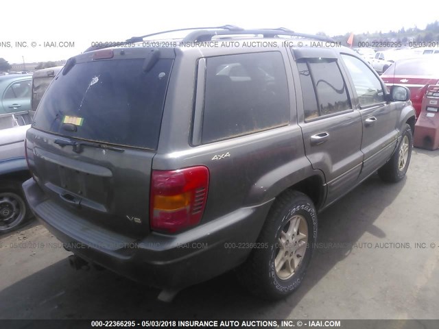 1J4GW68N9XC689748 - 1999 JEEP GRAND CHEROKEE LIMITED GRAY photo 4