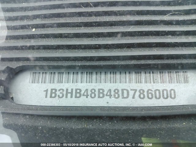 1B3HB48B48D786000 - 2008 DODGE CALIBER SXT SILVER photo 9