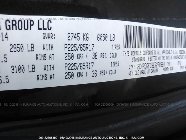 2C4RDGEG9ER278984 - 2014 DODGE GRAND CARAVAN R/T BLACK photo 9