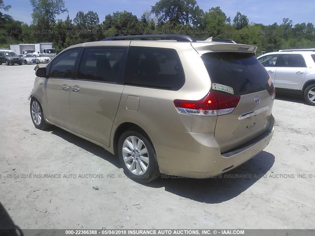 5TDDK3DC9BS010513 - 2011 TOYOTA SIENNA XLE/LIMITED GOLD photo 3