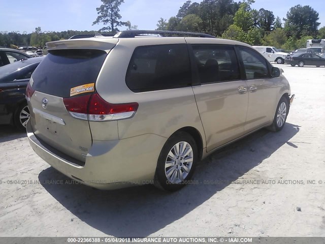 5TDDK3DC9BS010513 - 2011 TOYOTA SIENNA XLE/LIMITED GOLD photo 4