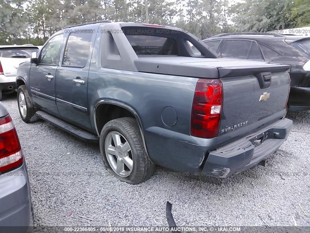 3GNEC32J99G168076 - 2009 CHEVROLET AVALANCHE C1500 LTZ BLUE photo 3