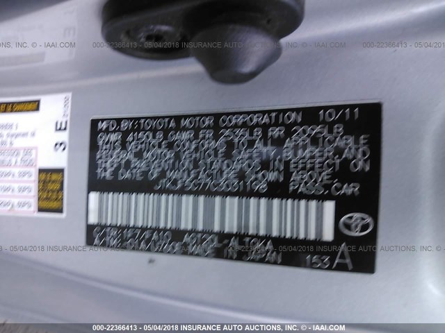 JTKJF5C77C3031198 - 2012 TOYOTA SCION TC 银色 照片 9