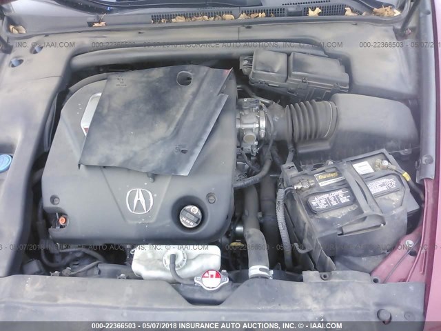 19UUA76547A049122 - 2007 ACURA TL TYPE S RED photo 10