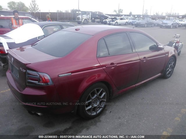 19UUA76547A049122 - 2007 ACURA TL TYPE S RED photo 4