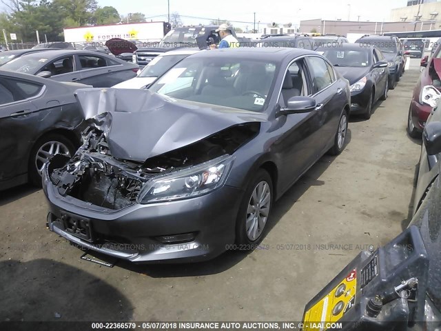 1HGCR3F86EA039616 - 2014 HONDA ACCORD EXL GRAY photo 2