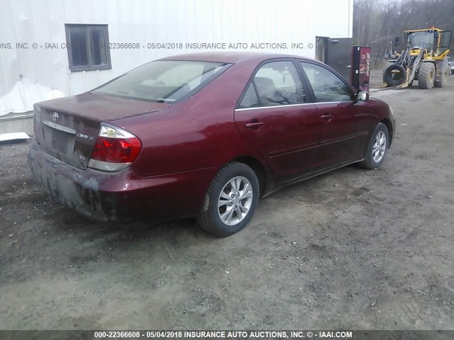 4T1BF32K35U096211 - 2005 TOYOTA CAMRY LE/XLE/SE მუქწითელი ფოტო 4