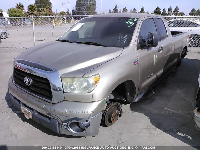 5TFSV54177X001531 - 2007 TOYOTA TUNDRA DOUBLE CAB SR5 GOLD photo 2