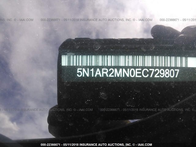 5N1AR2MN0EC729807 - 2014 NISSAN PATHFINDER S/SV/SL/PLATINUM 白色 照片 9