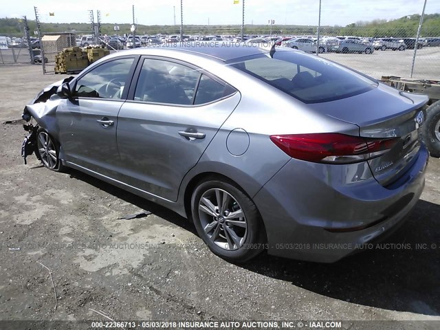 5NPD84LF4JH293035 - 2018 HYUNDAI ELANTRA SEL/VALUE/LIMITED GRAY photo 3