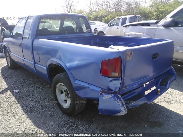 1GCCS19ZXSK247029 - 1995 CHEVROLET S TRUCK S10 BLUE photo 3