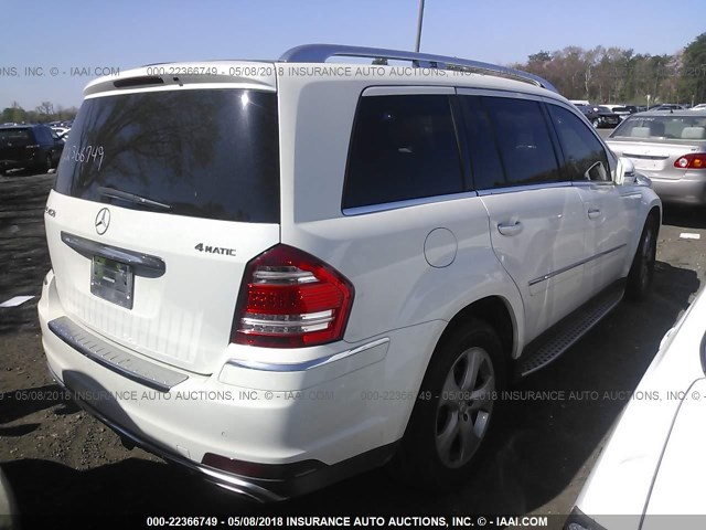 4JGBF7BE7BA744101 - 2011 MERCEDES-BENZ GL 450 4MATIC WHITE photo 4