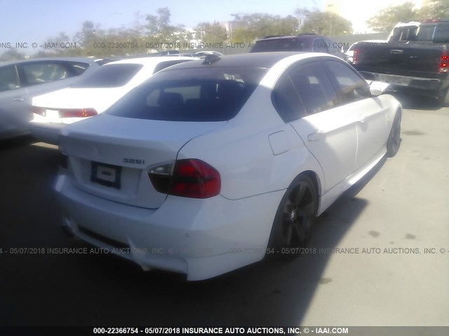WBAVC53528FZ87319 - 2008 BMW 328 I SULEV WHITE photo 4