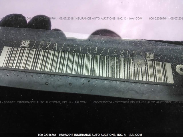 1G8AJ52F04Z148533 - 2004 SATURN ION LEVEL 2 GRAY photo 9