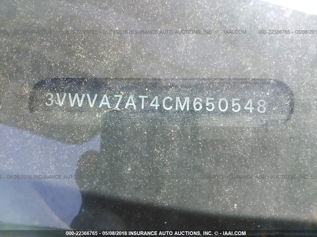 3VWVA7AT4CM650548 - 2012 VOLKSWAGEN BEETLE TURBO WHITE photo 9