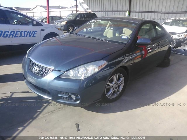 4T1CE30P07U756228 - 2007 TOYOTA CAMRY SOLARA SE/SLE ლურჯი ფოტო 2