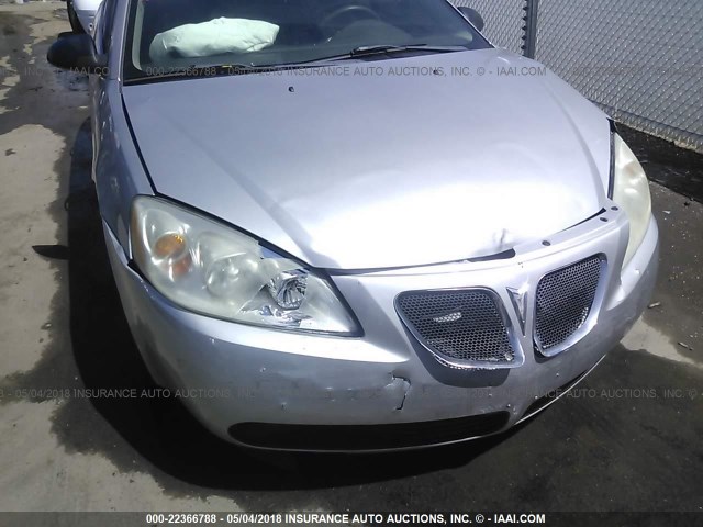 1G2ZG528654178390 - 2005 PONTIAC G6 SILVER photo 6