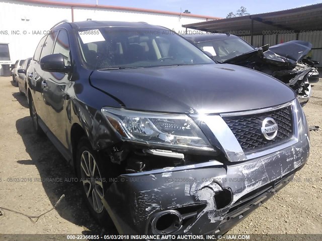 5N1AR2MNXDC677682 - 2013 NISSAN PATHFINDER S/SV/SL/PLATINUM GRAY photo 1