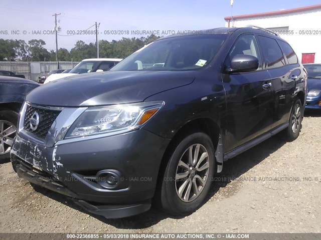 5N1AR2MNXDC677682 - 2013 NISSAN PATHFINDER S/SV/SL/PLATINUM 灰色 照片 2