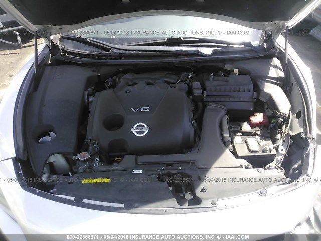 1N4AA5AP2EC444826 - 2014 NISSAN MAXIMA S/SV SILVER photo 10