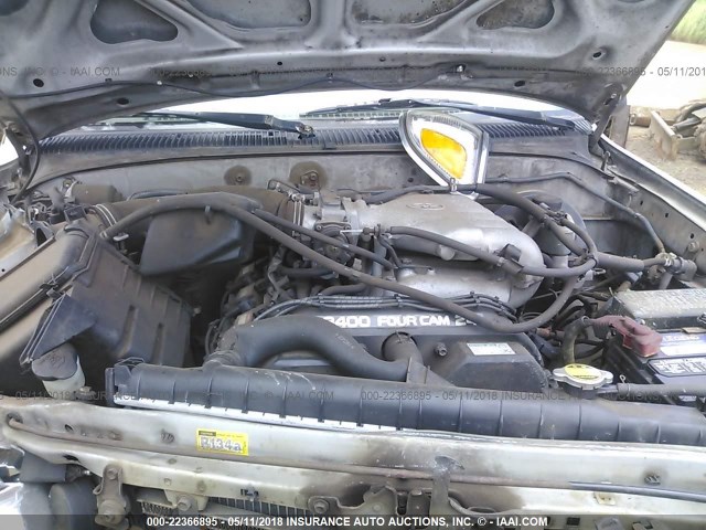 5TEHN72NX4Z440268 - 2004 TOYOTA TACOMA DOUBLE CAB ვერცხლისფერი ფოტო 10