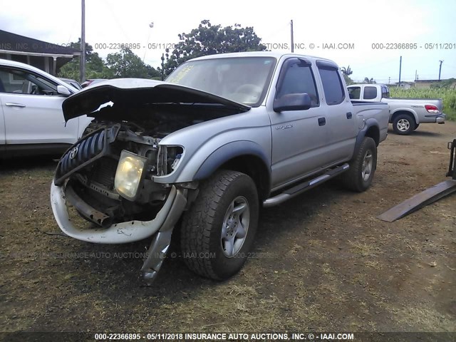 5TEHN72NX4Z440268 - 2004 TOYOTA TACOMA DOUBLE CAB ვერცხლისფერი ფოტო 2