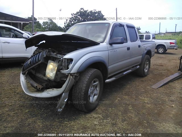 5TEHN72NX4Z440268 - 2004 TOYOTA TACOMA DOUBLE CAB SILVER photo 2