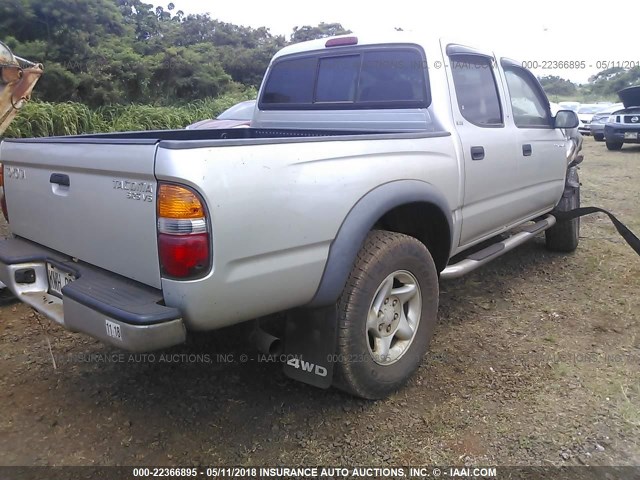 5TEHN72NX4Z440268 - 2004 TOYOTA TACOMA DOUBLE CAB SILVER photo 4