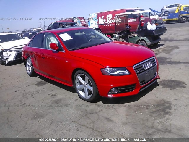 WAUFFAFL1CN000979 - 2012 AUDI A4 PREMIUM PLUS RED photo 1