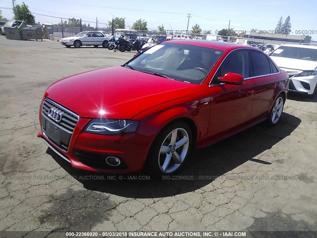 WAUFFAFL1CN000979 - 2012 AUDI A4 PREMIUM PLUS RED photo 2