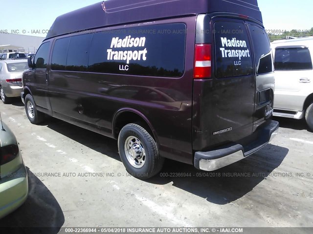 1GDHG39U931165755 - 2003 GMC SAVANA RV G3500 MAROON photo 3