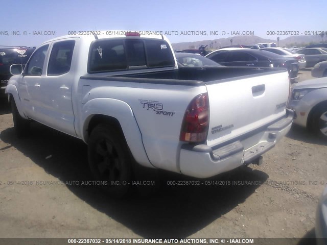 5TEJU62N37Z399842 - 2007 TOYOTA TACOMA DOUBLE CAB PRERUNNER WHITE photo 3