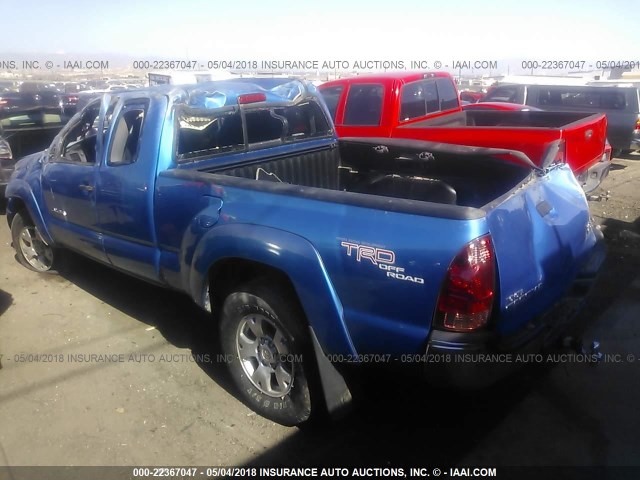 5TETU62N48Z476809 - 2008 TOYOTA TACOMA PRERUNNER ACCESS CAB BLUE photo 3