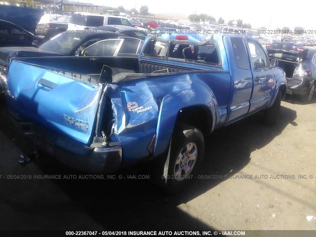 5TETU62N48Z476809 - 2008 TOYOTA TACOMA PRERUNNER ACCESS CAB BLUE photo 4