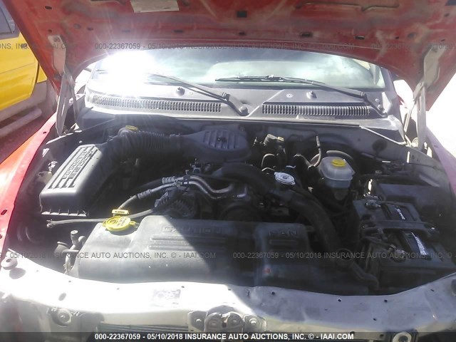 1B7GL2AX2YS751162 - 2000 DODGE DAKOTA QUAD RED photo 10