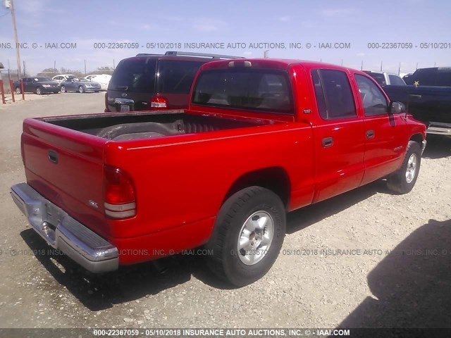 1B7GL2AX2YS751162 - 2000 DODGE DAKOTA QUAD RED photo 4