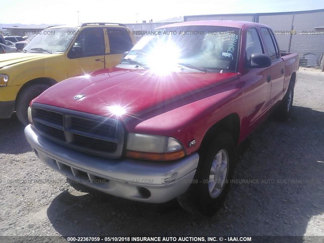 1B7GL2AX2YS751162 - 2000 DODGE DAKOTA QUAD RED photo 6