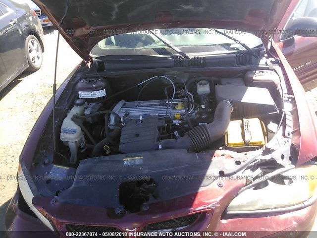 1G2NF52FX2C215992 - 2002 PONTIAC GRAND AM SE1 RED photo 10