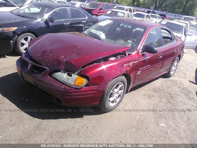 1G2NF52FX2C215992 - 2002 PONTIAC GRAND AM SE1 RED photo 2