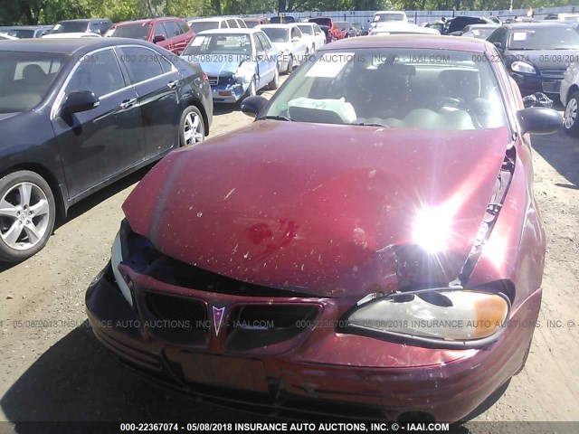 1G2NF52FX2C215992 - 2002 PONTIAC GRAND AM SE1 RED photo 6