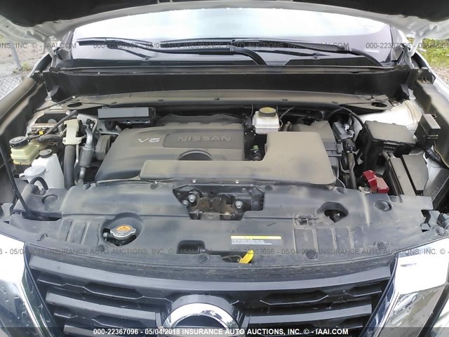 5N1DR2MN3JC610091 - 2018 NISSAN PATHFINDER S/SV/SL/PLATINUM 白色 照片 10