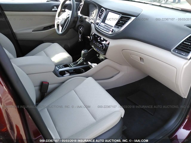 KM8J33A41JU641548 - 2018 HYUNDAI TUCSON LIMITED/SPORT AND ECO/SE BURGUNDY photo 5