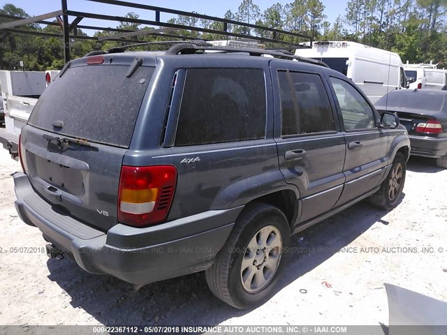 1J4GW48N51C539924 - 2001 JEEP GRAND CHEROKEE LAREDO BLUE photo 4