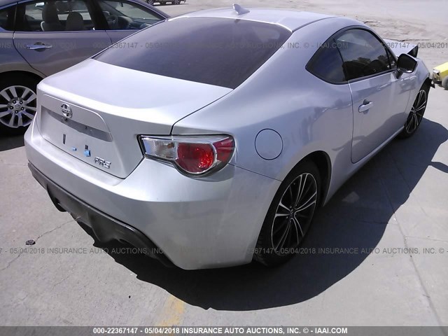JF1ZNAA11D1705529 - 2013 TOYOTA SCION FR-S SILVER photo 4