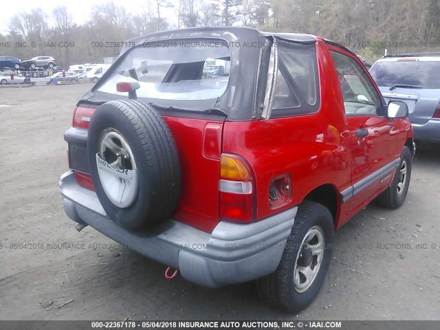 2CNBJ18C2Y6919815 - 2000 CHEVROLET TRACKER RED photo 4