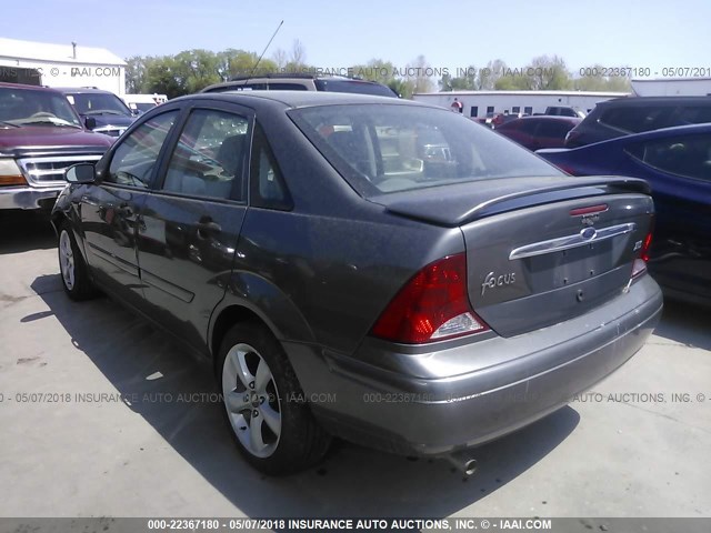 1FAFP38362W288442 - 2002 FORD FOCUS ZTS GRAY photo 3