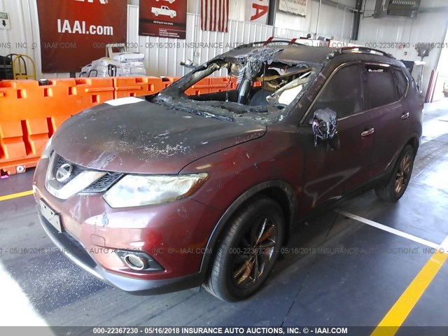 5N1AT2MV8FC750472 - 2015 NISSAN ROGUE S/SL/SV RED photo 2