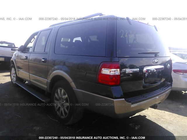 1FMJK1J5XCEF64126 - 2012 FORD EXPEDITION EL XLT/EL KING RANCH BLACK photo 3